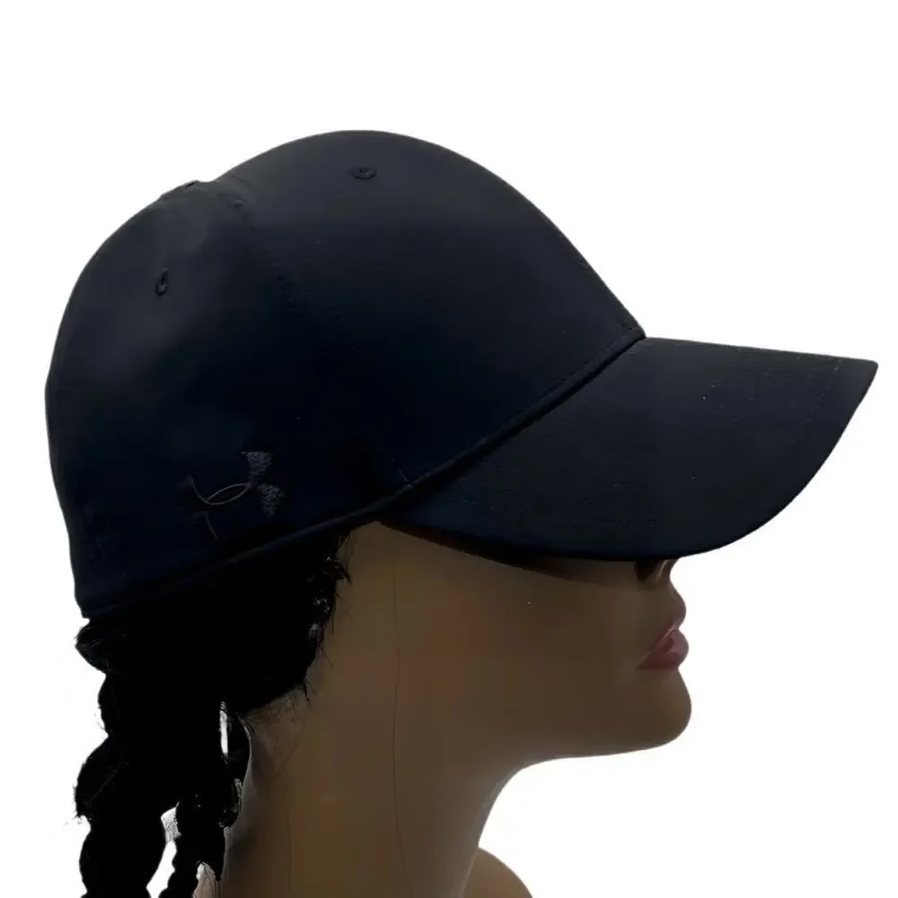 Under Armour Classic Black Fitted Stretch Cap tonal American Flag & Logo L/XL